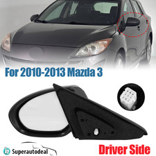 Left Driver Side For 2010-2013 10-13 Mazda 3 NEW Mirror Power Smooth Black picture