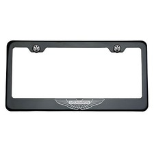 Black Chrome Aston Martin Logo Laser Engraved T304 Stainless Steel License Frame picture