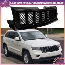 Front Upper Grille Glossy Black Grill For 2011-2013 Jeep Grand Cherokee Overland picture