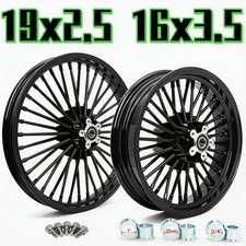 For Harley 19x2.5 16x3.5 Fat Spoke Wheels Rims Sportster Iron 883 XL883N XL1200N picture