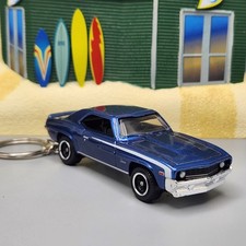 Fits 1969 Chevy Camaro Blue Custom Diecast Car Key chain picture