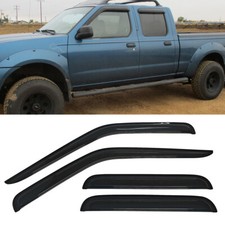 Fit 2000-2004 Nissan Frontier Crew Cab Window Visors Sun Shade Rain Wind Guards picture