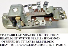 1953/54/55 CADILLAC HEADLIGHT SWITCH STEEL BODY NON FOG LIGHT TESTED & WORKS picture