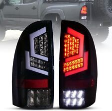 For 2005-2015 Toyota Tacoma LED Tail Lights Red Tube Rear Brake Lamps Clear Pair picture
