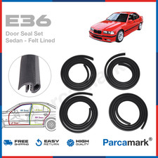 Velvet Door Seal Weatherstrip Set for BMW E36 Sedan 3 Series 4pcs Rubber picture