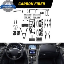 50PCS Real Carbon Fiber Interior Trim Cover Kit For Infiniti Q50 Q60 2014-2020 picture