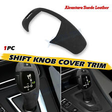 Black ABS Alcantara Suede Leather Gear Shift Knob Cover Trim For BMW E60 E70 E71 picture