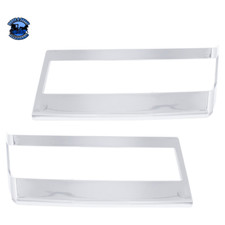 CHROME PLASTIC TURN SIGNAL BEZELS FOR 2018-2024 FREIGHTLINER CASCADIA (PAIR) #42 picture