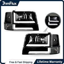 DimFlux for 1992-1996 Ford F150 F250 F350 Bronco Headlights w/LED DRL Left Right picture
