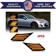 2x Sequential Smoked LED Side Marker Signal Lights Fit For Subaru BRZ Scion FRS picture