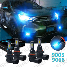 9005+9006 Combo LED Headlight Kit Bulbs High Low Beam 8000K ICE Blue 2pcs picture