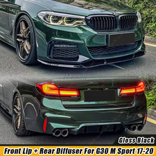 M5 Style Glossy Black Front Lip+Rear Diffuser For 17-20 BMW G30 5 Series M Sport picture