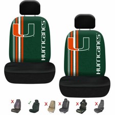 New NCAA Miami Hurricanes Car Front Universal Fit Seat Covers Set picture