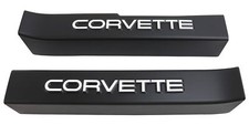 Door Sill Guards W/Corvette Logo - Black for 1990-1996 C4 Corvette picture