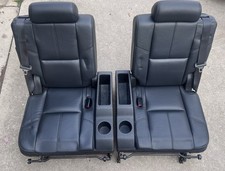 07-14 OEM GM Chevy Tahoe Yukon Suburban 3rd Row Rear Seats Black Leather picture