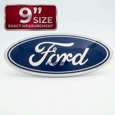 Blue & Chrome Front Grille Tailgate 9 inch Oval Emblem For Ford F150 Logo Badge picture