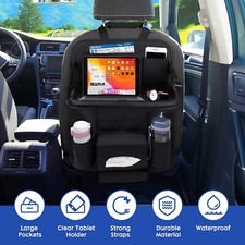 Car Seat Back Organizer Storage Holder Tray Shelf Pocket Dining Fold Table Black picture