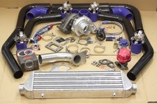JDM UNIVERSAL T3/T4 TURBO KIT TURBOCHARGER+INTERCOOLER+WASTEGATE+BOV+BOOST GAUGE picture