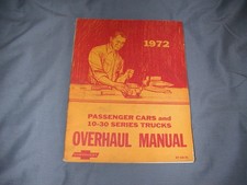 OEM 1972 CHEVROLET CAR & LIGHT TRUCK OVERHAUL (SHOP) MANUAL - #ST 333-72 picture