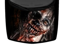 Bloody Zombie Woman Truck Hood Wrap Vinyl Car Graphic Decal Colorful 58