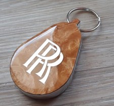 Rolls Royce Silver Shadow, Silver Spur, Spirit Wood Keyring, Key Chain, Key Fob  picture