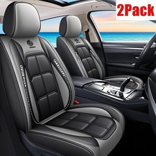 Universal Deluxe PU Leather 5-Seats Car Seat Cover Front Cushion Protectors 2PCS picture