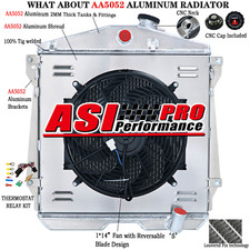 Upgraded 3 Row Radiator Shroud Fan For 1943-1948 Chevy Car Sedan Coupe 3.5/3.8L picture