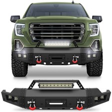  For 2019-2022 GMC Sierra 1500 New Front Bumper With Winch Plate& Sensor Holes picture