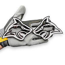 2PC SHARK HEAD WHITE Custom Acrylic Car Badges Emblem Fender Angry Aggressive picture