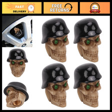 4PCS Skull Tire Valve Stem Covers - Universal Skeleton Helmet Design for Car SUV picture