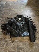 Women’s Medium Leather Motorcycle Jacket With Fringe From Wilson’s Open Road picture