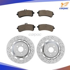 For 2014-2020 Mercedes Benz W222 S63 S65 AMG Pair Rear Brake Rotors & Pads picture