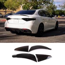 ABS Smoked Tail Light Cover Blackout OVERLAY Len Fits Alfa Romeo Giulia 17-24 picture