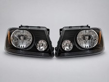 Pair Black Headlights Assembly For 2004-2008 Ford F-150 F150 Headlamps LH+RH NEW picture