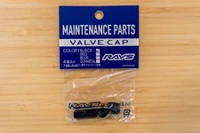 Genuine RAYS Aluminum Air Valve Stem Cap - BLACK (Pack of 4 caps) picture