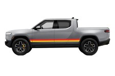 Retro sport stripes decals stickers graphic design kit for Rivian R1T Electric picture
