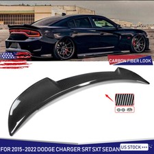 For 2015-22 Dodge Charger V2 Style Rear Trunk Spoiler Wing Lip Carbon Fiber ABS picture