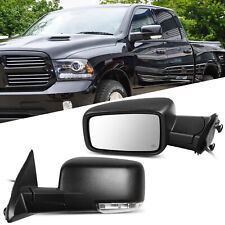 Black Mirrors For 2009-2015 Dodge Ram Pairs Power Heated Turn Signal Manual L+R picture