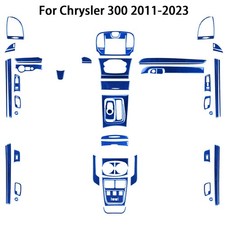 68Pcs Blue Carbon Fiber Kits Full Interior Trim Cover For Chrysler 300 2011-2023 picture