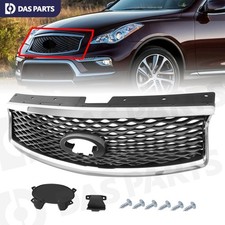 For 2016 2017 INFINITI QX50 Grey Black Front Bumper Upper Grille Grill Chrome picture