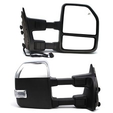 Upgrade Tow Mirrors For 2008-16 Ford F250 Super Duty Power Heated Signal Chrome picture