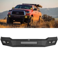 Textured Steel Front Bumper w/2x 18W LED Spotlights For 2007-2013 Toyota Tundra picture