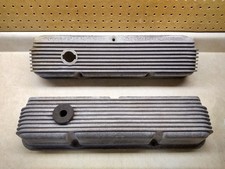 Rare VTG Cal-Custom Finned Aluminum Valve Covers, # 40-1018, Ford FE V8 Engines picture