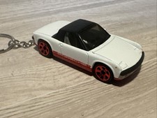 Keychain Car 1971 Porsche 914 Diecast car White/Red 1/64 Custom Limited Edition picture