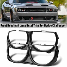 2PCS Front Headlight Lamp Bezel Trim Left & Right for 2015-20 Dodge Challenger picture