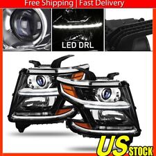 FITS 2015-2020 SUBURBAN/TAHOE [LED DRL] BLACK HOUSING PROJECTOR CLEAR HEADLIGHT picture