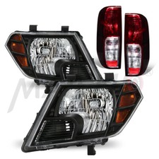 Fits 09-21 Nissan Frontier Black Headlights+Rear Brake Tail Lights [Red Smoke] picture