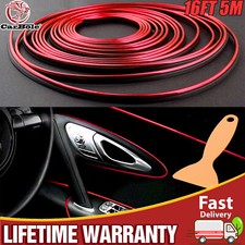 16FT 5M Red Car Door Edge Molding Trim Seal Strip Scratch Protector Guard Decor picture