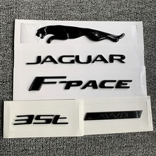 Glossy Black Trunk Emblem Rear Badge Decal Fits Jaguar 2017+ F-Pace 35T AWD R S picture
