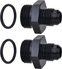 LokoCar Flare ORB 8AN to 6AN Male Fuel Rail Adapter Fitting Black 2PCS picture